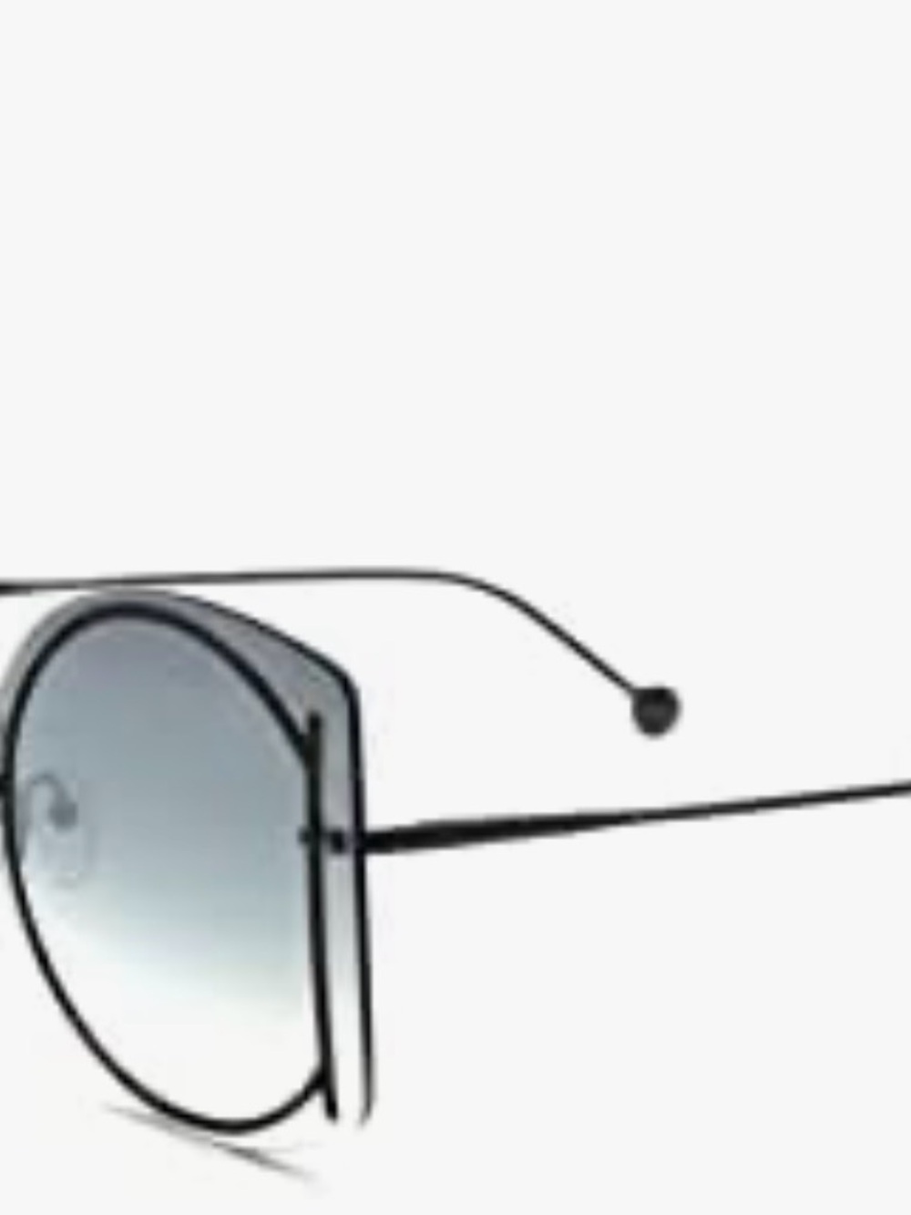 Salvatore Ferragamo Black Frame Gradient Gray Lens Sunglasses